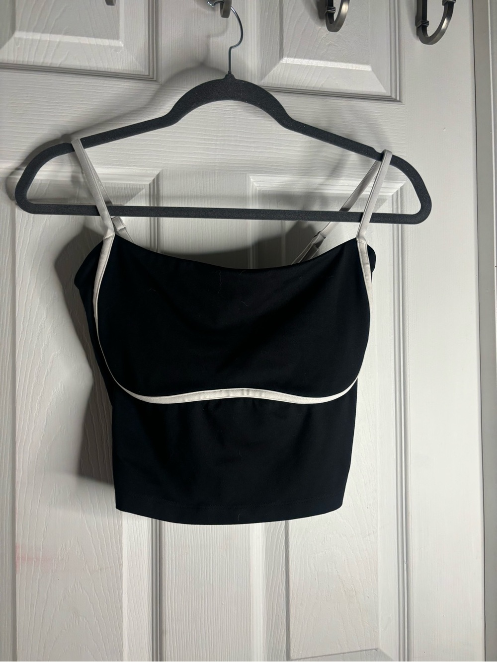 Gilly Hicks Black Cropped Cami with White Trim